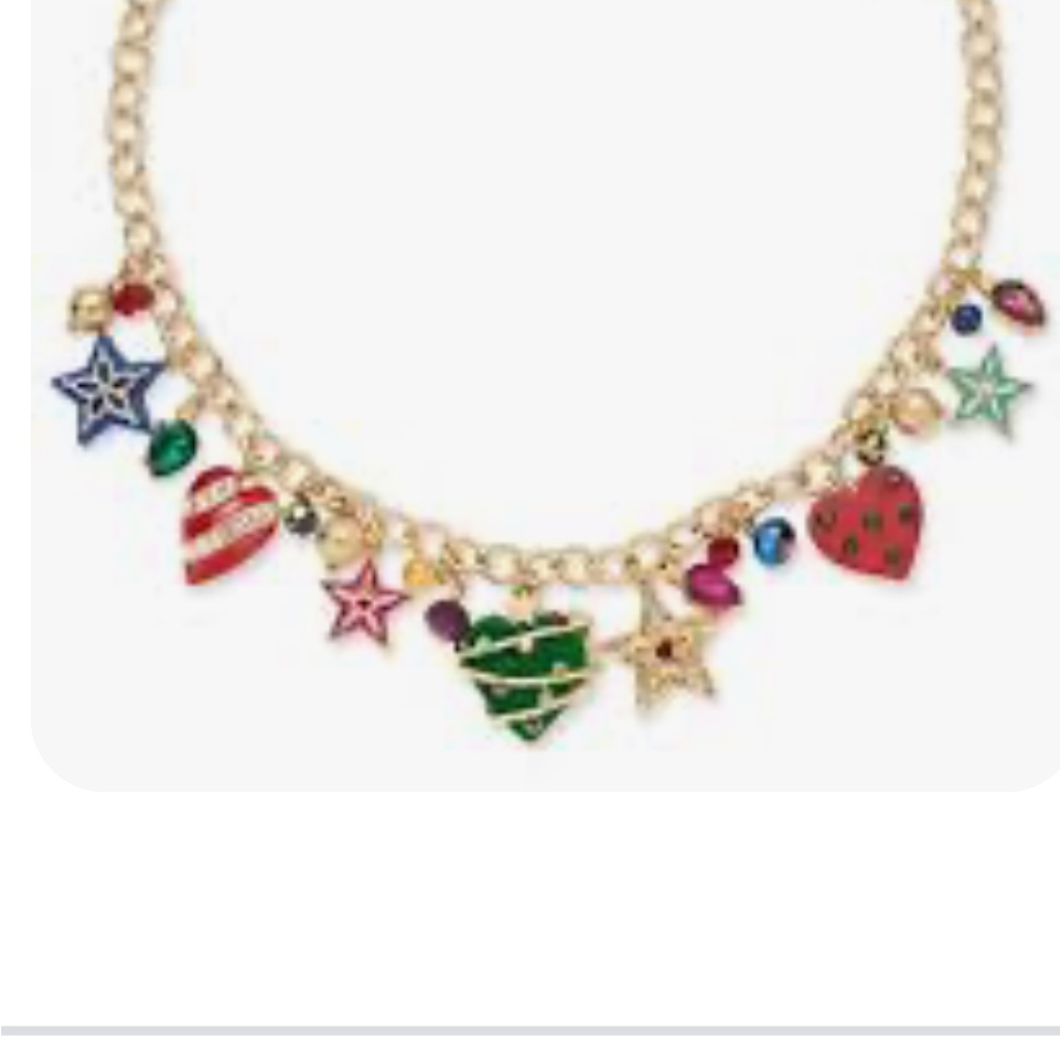 Holiday Lane Gold And Red Holiday Charm Necklace